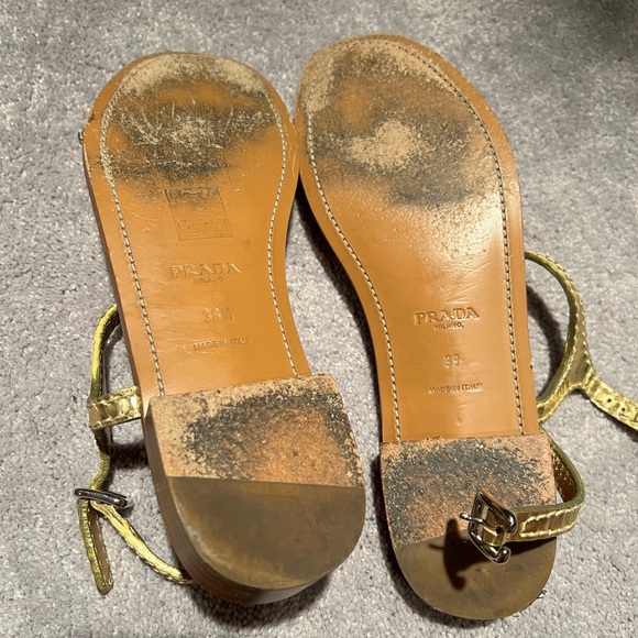Gold Prada sandals crystals 38.5 and 39 - Picture 2 of 2